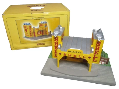 AV397 NOREV 1/43 STATION SERVICE SHELL RELAIS N°5 1998 RESINE FORME BIDON HUILE - Photo 1/4