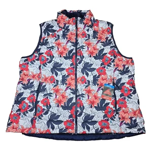 Columbia Women's Floral Puffer Vest WHITE OUT Lakeshore Omni Heat Size 3XL New - Picture 1 of 7
