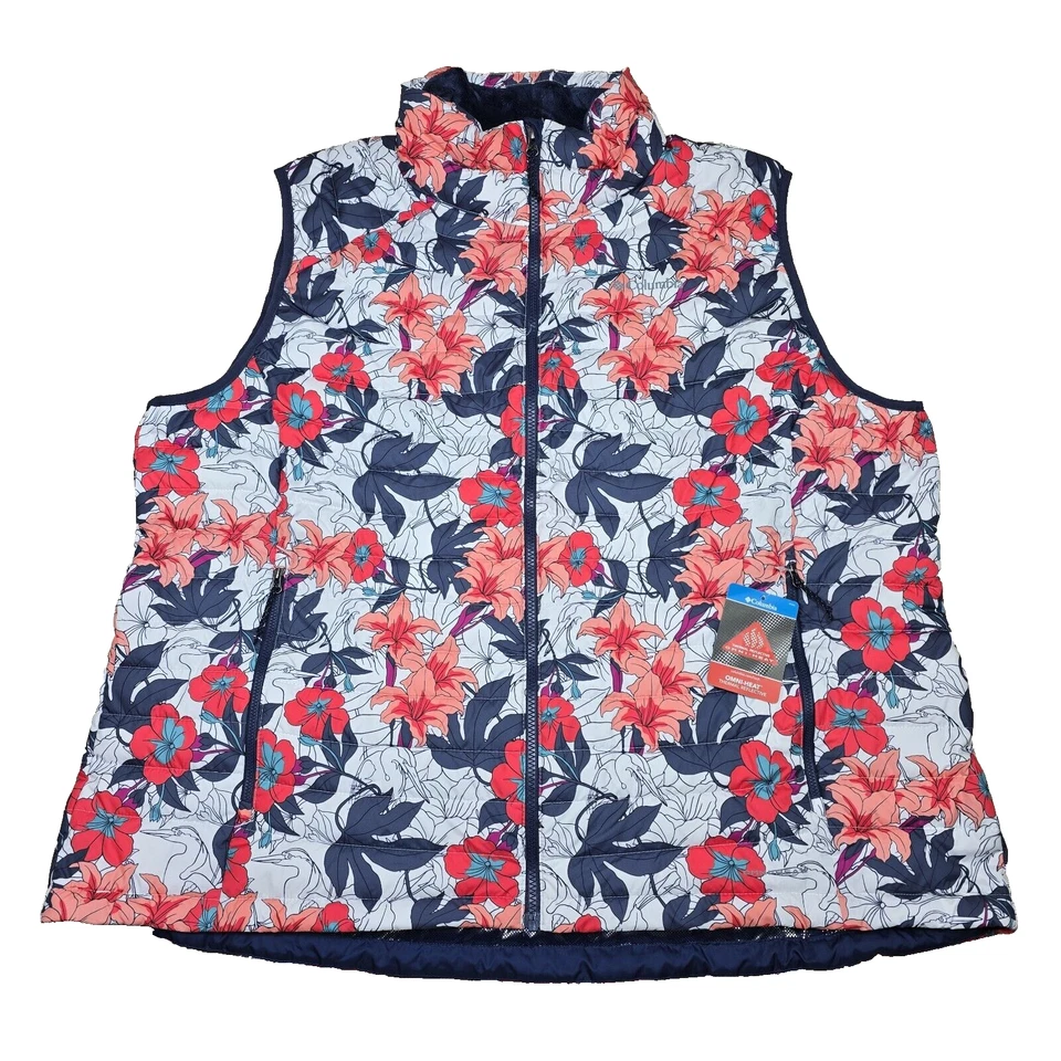 Columbia Women’s 3XL Floral Print Omni Heat Insulated Puffer Vest NWT - Image 1 of 4