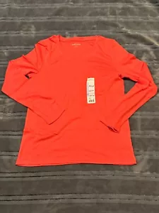 NEW Eddie Bauer Women's Long Sleeve Scoop Neck T-Shirt (Coral, Large) - Picture 1 of 5