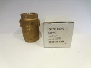 Clayton Mark 6300-2 1 1/4" Bronze 400 WOG Check Valve - Picture 1 of 6