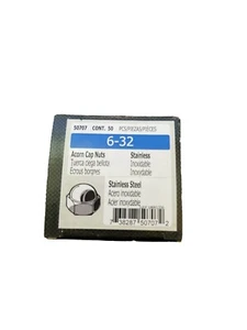#6-32 18-8 Stainless Steel Coarse Thread Acorn Cap Nuts CNSS-016 50 Piece MWF - Picture 1 of 3