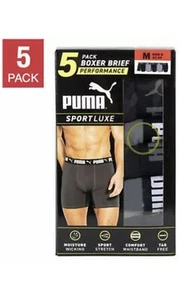 🩲 5 PACK PUMA MEDIUM MICROFIBER BOXER BRIEFS SUPER LUXE Sport Stretch & Tagless - Picture 1 of 6