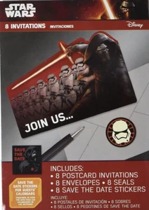 Star Wars™ Episode VII Postcard Invites Env Seals Save The Date Sticker 24 ct - Picture 1 of 2