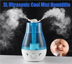 Ultrasonic Cool Mist Humidifier 3L Oil Diffuser w/LED Light for Home Office - Picture 1 of 11