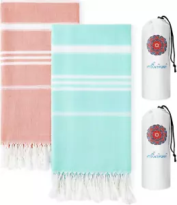 2 Packs Turkish Beach Towels Quick Dry Sand Free Oversized Bath Pool Swim Towel - Picture 1 of 12