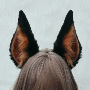 Custom made Beast Anime Dobermann Dog Ears Hairhoop Game Party Cosplay Prop - Picture 1 of 6
