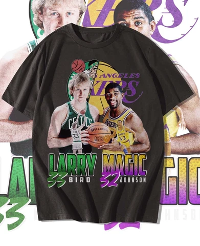 Magic Johnson Larry Bird NBA Greats Shirt Sizes Available Youth-5XL! Fast Ship!! Cover