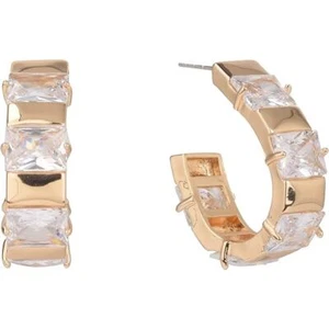 Laundry by Shelli Segal Gold CZ Post Hoop Earrings  MSRP $45 #LN13 - Picture 1 of 3