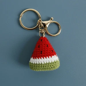 Sweet Hand-woven Watermelon Pendant Keychain Cartoon Bag Hanging Decoration GiJO - Picture 1 of 11