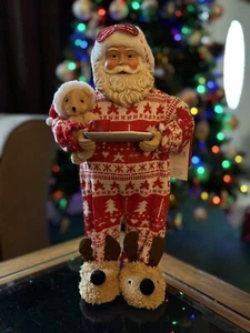 Babbo Natale di Natale 16" in Pigiama con Orso e Biscotti Luogo e Tempo - Foto 1 di 7
