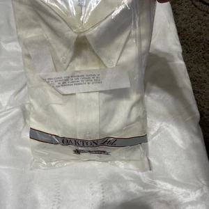 New VTG Oakton Ltd Regular Cut Men’s Dress Shirt L/S Sz 17 /35 Sears Ivory - Picture 1 of 11