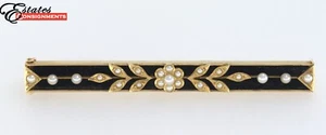 A.J. Hedges Victorian Convertible Yellow Gold Bar Brooch - Picture 1 of 5