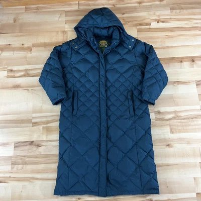 Cabelas Jacket Women XL Blue Green Premier Northern Goose Down Puffer Parka Coat - Image 1 of 4