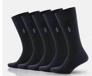 Men Bamboo Crew Dress Socks  Super Soft Black  9-12  NWT 5pc Good Quality Gift - Picture 1 of 2