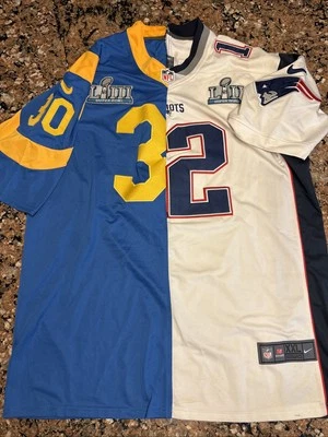 NFL Split Patriot & Rams 2017 Tom Brady #12 Hurley #30 Super Bowl LIV Jersey - Image 1 of 4