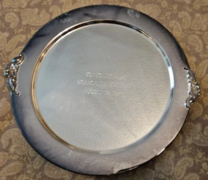 1988 Monmouth Park Horse Racing Trophy Plate – Ucancallmemrlucky – Silverplate - Picture 1 of 4
