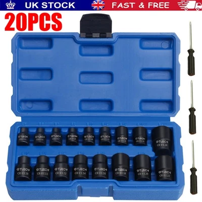 Impacted E Torx Star Sockets E5 - E24 3/8" and 1/2" Drive 17pc Set - Image 1 of 4