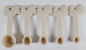 Paula Deen Nesting Chicken Rooster 5 pc Measuring Spoons Almond Vintage Country - Picture 1 of 8