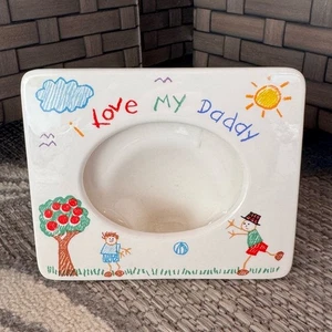Vintage Russ Berrie "I Love My Daddy" Keramik Fotorahmen 5" x 6" - Bild 1 von 8