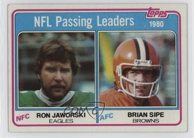 1981 Topps Passing Leaders Brian Sipe Ron Jaworski #1 - Image 1 of 2