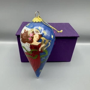 2010 Pier 1 Imports Li Bien umgekehrt bemalt Engel Träne Glas Ornament Box - Bild 1 von 3