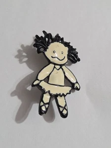 Steinmetz Vintage SFJ Ballet Dancer Girl Black And White Brooch Pin - Picture 1 of 19