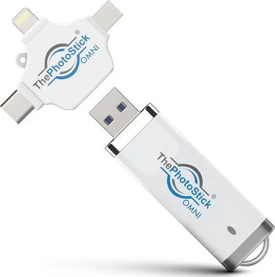 BRANDED ThePhotoStick® Omni 64GB USB Flash Drive & Memory Stick – Photo & Video...