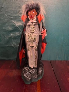 Vtg Animated "Spooky Vampire" Dracula Motionette Halloween Prop Tested Working - Picture 1 of 24