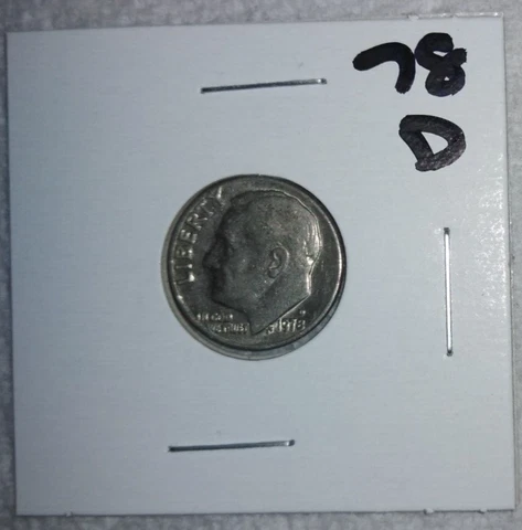 1978 - D Mint - Roosevelt Dime + Protective Coin Holder! Cover
