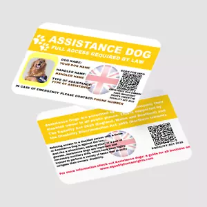 Assistance Dog - Service Dog - Yellow Law Card with QR code - Picture 1 of 9
