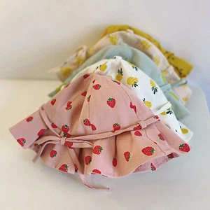 Sommer Baby Eimer Hut Outdoor Bowknot Kinder Sonnenhut Panama Beach Cap - Bild 1 von 9