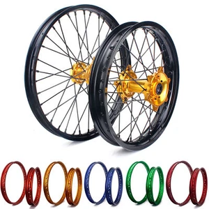 For Suzuki 21"+19" CNC Wheels Hub Set RMZ250 07-24 RMZ450 05-24 RMZ RM-Z 250 450 - Picture 1 of 12