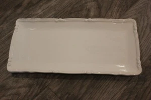 Comò piatto rettangolare ceramica bianca in ottime condizioni bordo arrotolato 7,5 x 15 Italia! - Foto 1 di 4