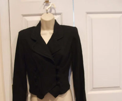 New in Pkg Frederick's Of Hollywood Black Fitted Jacket Made in USA  Small Foto 1 de 1