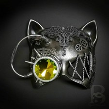 Gatto Cat Steampunk Goggle Mask Silver M39572
