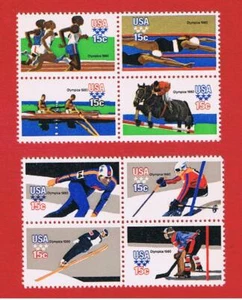 #1791-1798 MNH OG blocks of 4 1980 Olympics Free S/H - Picture 1 of 1