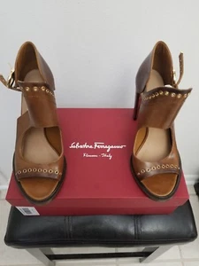 Salvatore Ferragamo Narny Brown Women Size 7M. New With Box. Retail Price: $2000 - Picture 1 of 5