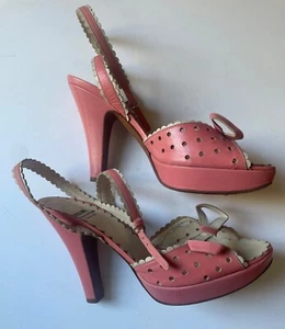 Moschino pink and white platform sandals shoes 39 - Picture 1 of 5