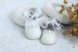 Sandalias de cuero blancas para muñeca rojo rubí moda amigos - Imagen 1 de 13