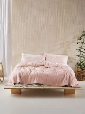 Linen House Nimes Rose Linen Coverlet - Image 1 of 4