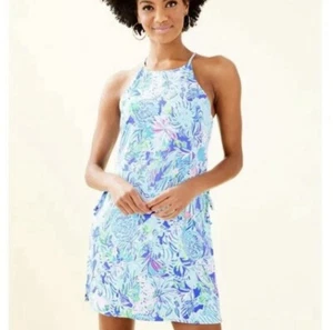 LILLY PULITZER Pearl Romper LION AROUND Coastal Blue size 4 NWT ($168) - Picture 1 of 12