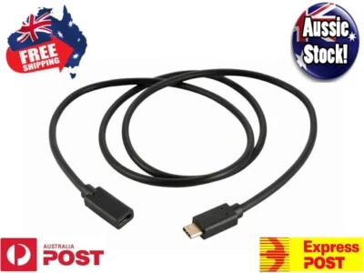 USB 3.1 Type-C Extension Charging Cable Male to Female Cord USB-C Lead Adapter - Image 1 of 4