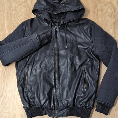 Hudson The Bomber Jacket Black Men’s Size XL Leather-Like Full Zip Pockets - Image 1 of 4