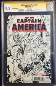 All New Captain America #1 Stan Lee Sketch Variant Signed Stan Lee CGC SS 9.8 - Picture 1 of 1