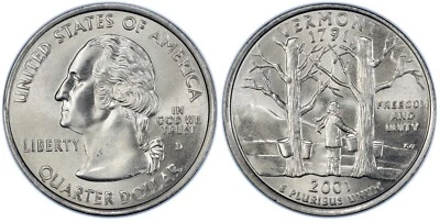 2001-P Vermont State Quarter - 25c + PCGS MS67 - Graded Coin - Image 1 of 3
