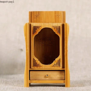 Bamboo Buddhist Altar Sculpture Buddha Shrine Wood Carving Statue Home Decor - Picture 1 of 3
