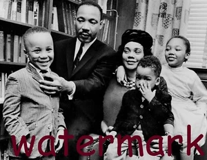Martin Luther King Jr. Fixing Sons Tie for Family Photo B&W 8x10 Glossy Photo - Picture 1 of 1