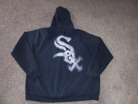 Vintage CHICAGO WHITE SOX full zip thick Hoodie Sweatshirt Majestic men's XL Cover