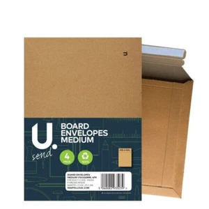 The U. Mail® Board Envelopes Medium 4pk/400gsm. - Picture 1 of 7